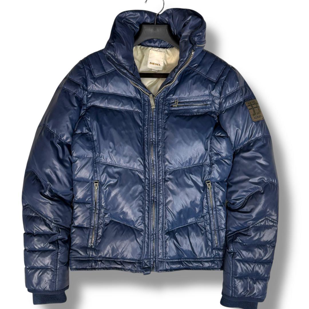 DIESEL ライダースジャケット 2way フード収納 蛇腹 ダウンジャケット