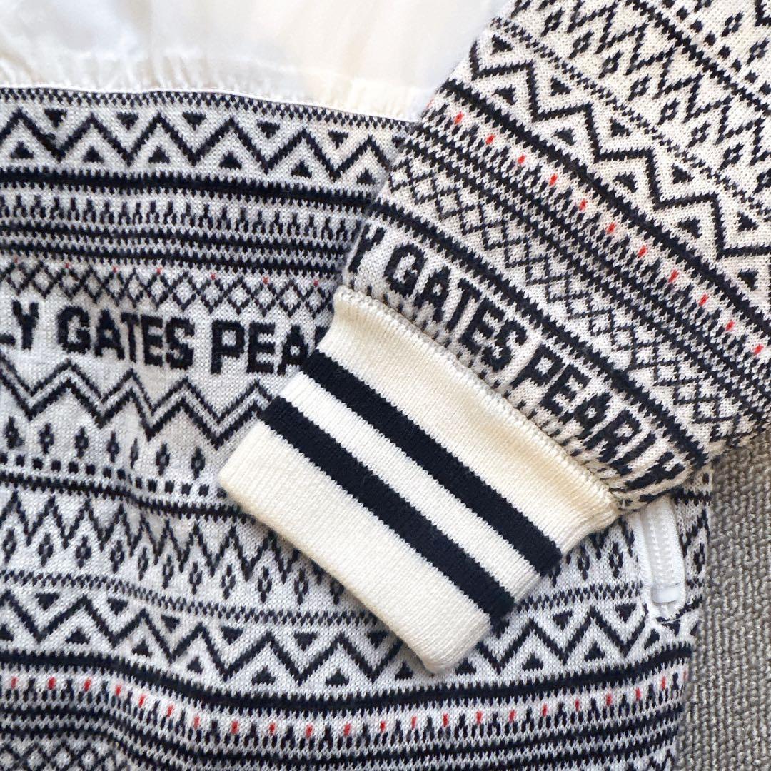 美品　PEARLY GATES 中綿ジャケット アーガイルニットホワイト　1