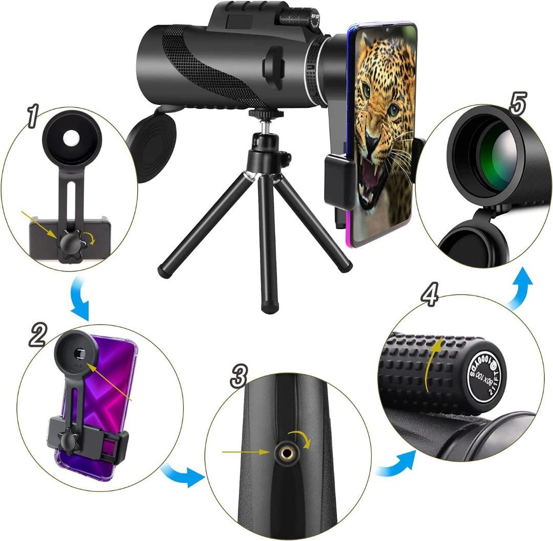 ❤80*100高倍率❣500m以上遠くまでハッキリ見える♪❤単眼鏡☆望遠鏡