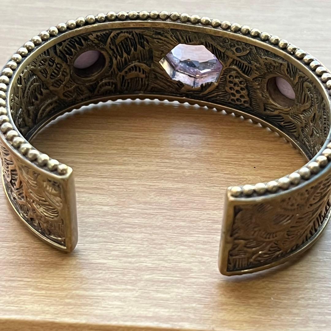 スティーブンデュエック ブロンズ　アメシスト、ラベンダージェイド　バングル
