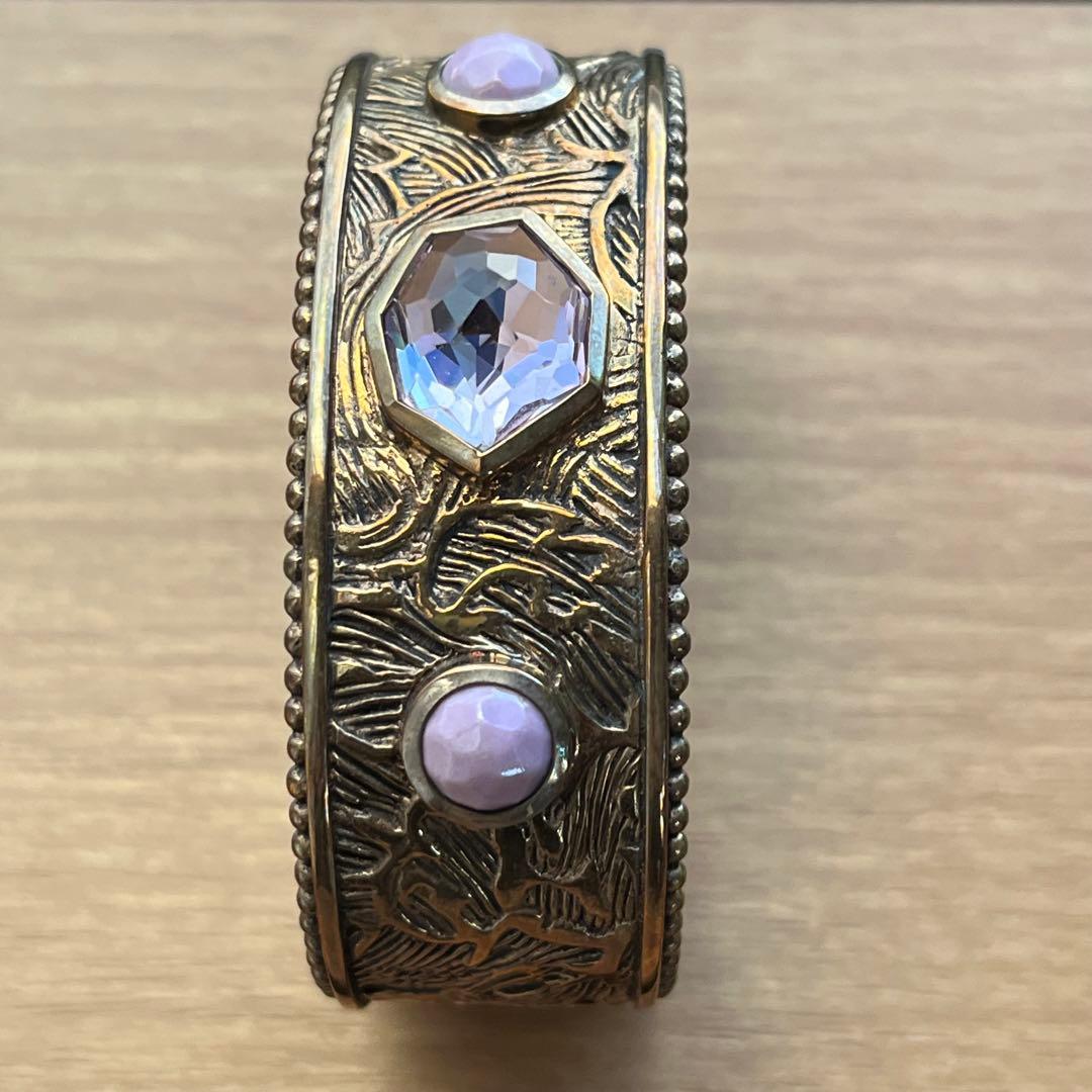 スティーブンデュエック ブロンズ　アメシスト、ラベンダージェイド　バングル