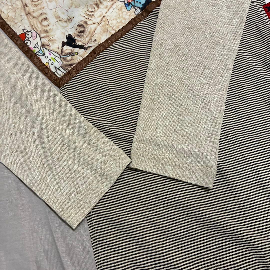 日本製　OLLEBOREBLA　切替チュニック　働くぶたさん　コットン　長袖