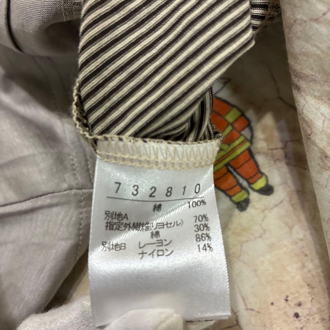 日本製　OLLEBOREBLA　切替チュニック　働くぶたさん　コットン　長袖