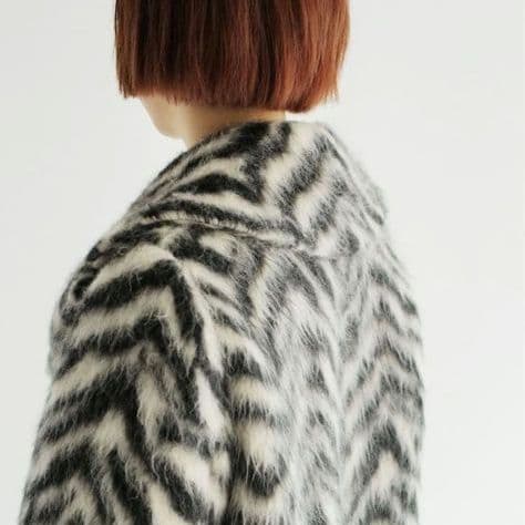 定価20万　マディソンブルー　ゼブラ柄　シャギー　コート