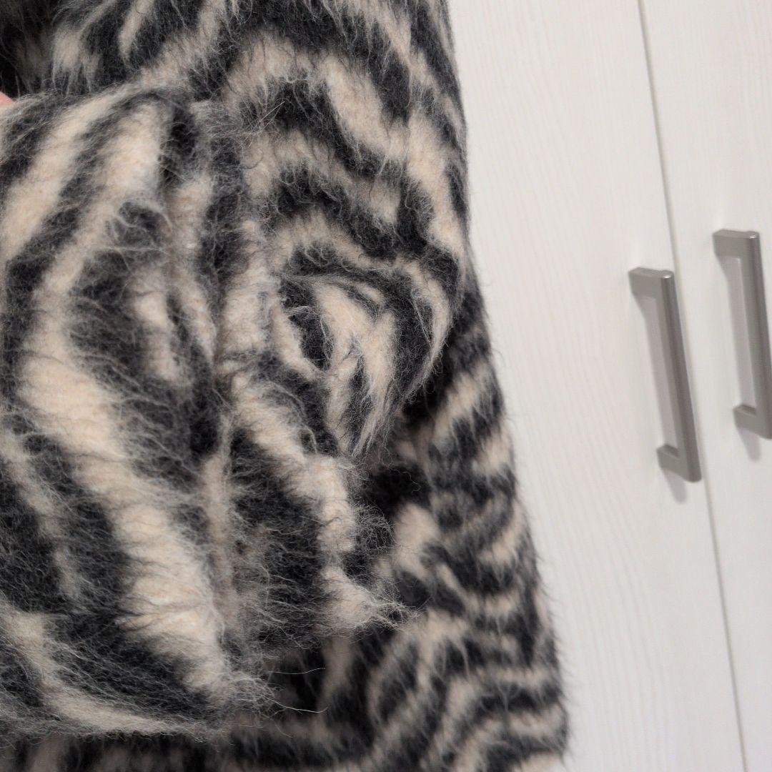 定価20万　マディソンブルー　ゼブラ柄　シャギー　コート