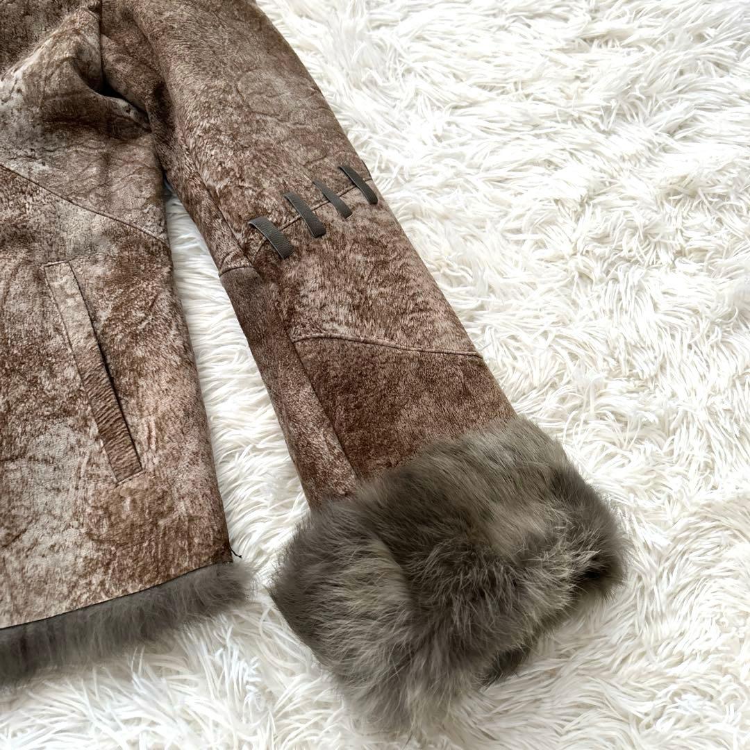 【新品】MASABARDO 毛皮ジャケット ラビット革 ブルーフォックスファーM