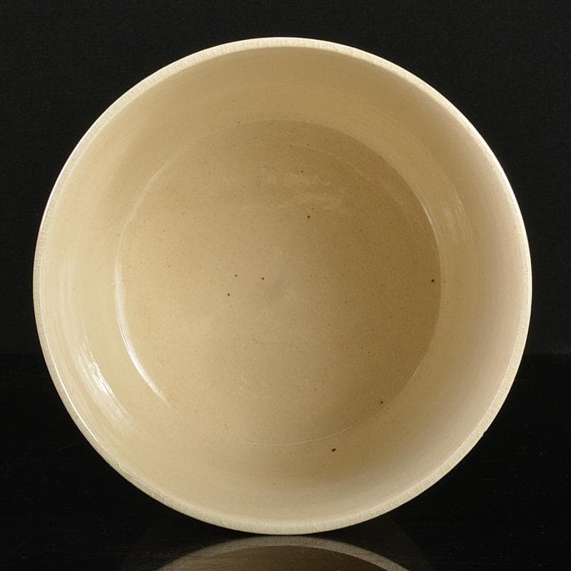 九谷焼　須田青華造　仁清写し　色絵　竹に犬文　火入　共布共箱　M　R7413