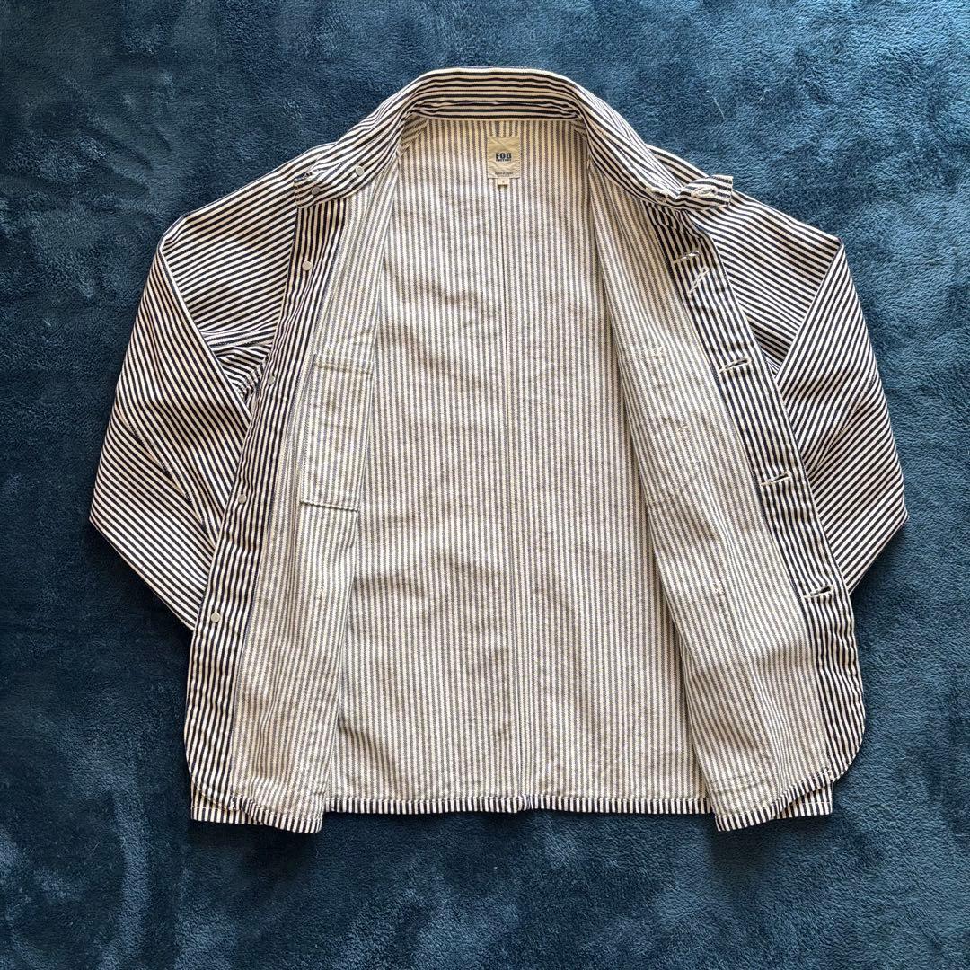 美品 FOB FACTORY F2410 ヒッコリー カバーオール L