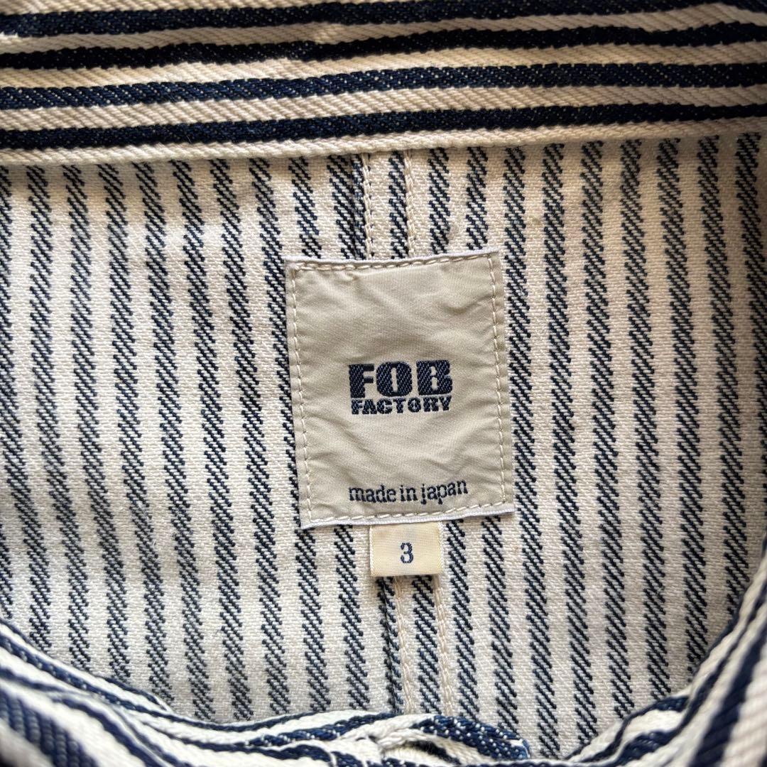 美品 FOB FACTORY F2410 ヒッコリー カバーオール L