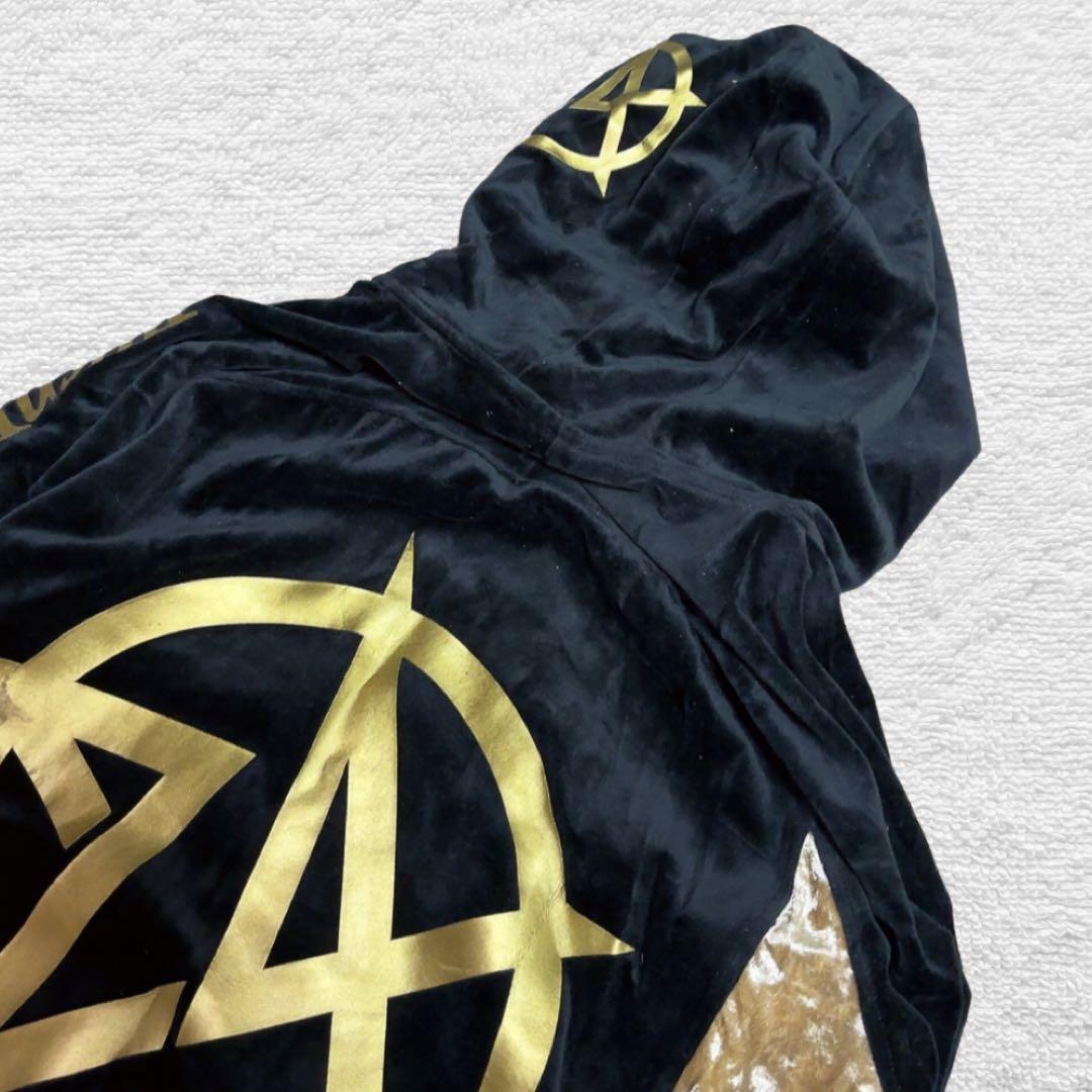 レア✨24カラッツ ベロア ジャージ セットアップ ブラック × ゴールド XL