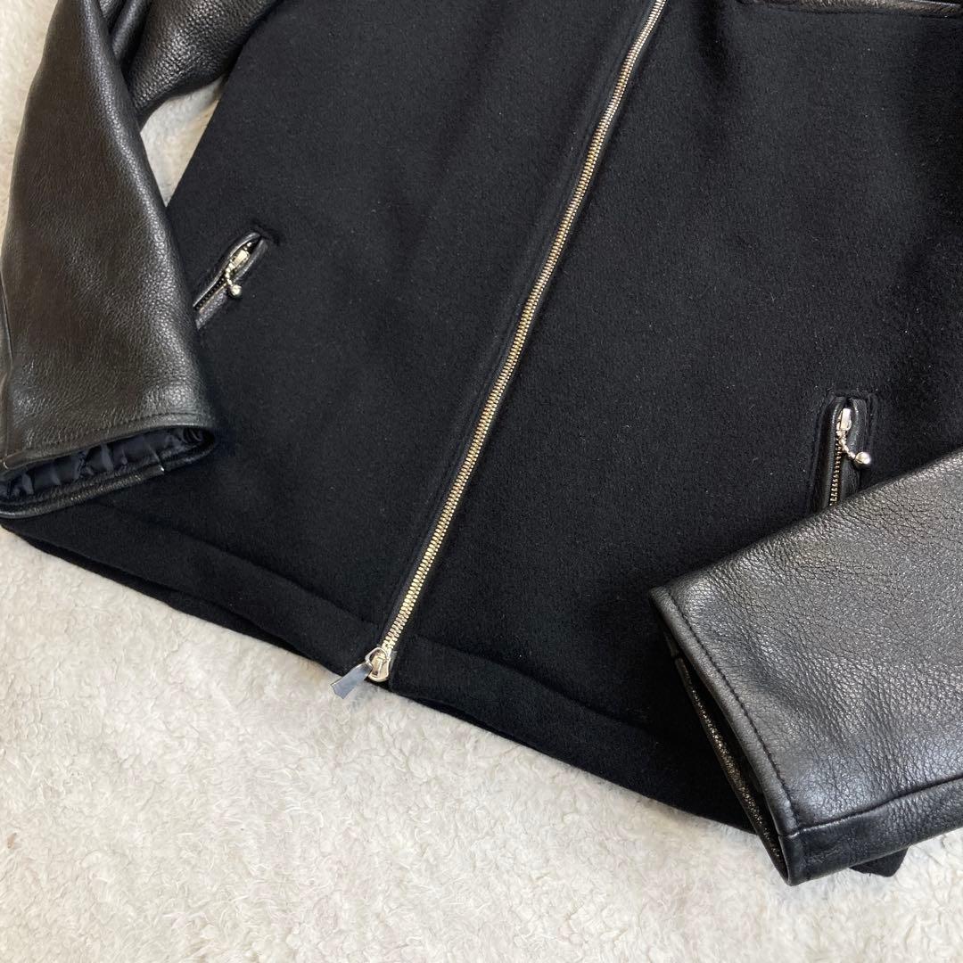 【美品】DELAY by Win&Sons　スタジャン　鹿革　キルティング　黒