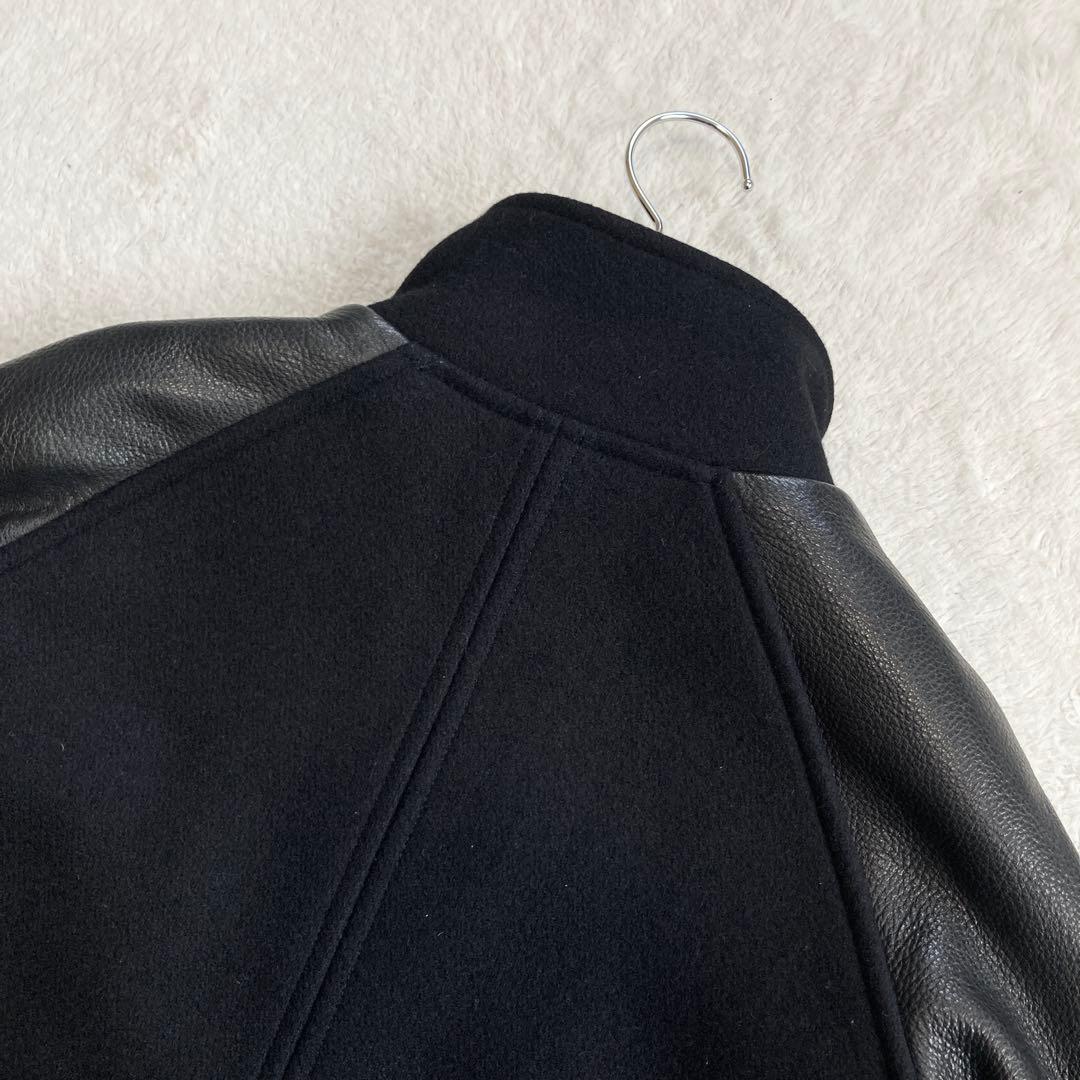 【美品】DELAY by Win&Sons　スタジャン　鹿革　キルティング　黒