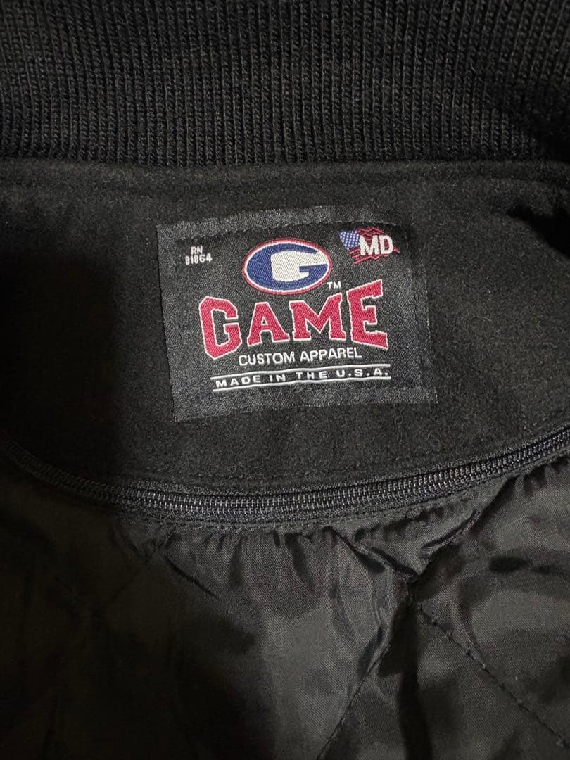 game sportswear スタジャン　バーシティジャケット　ブラック　M