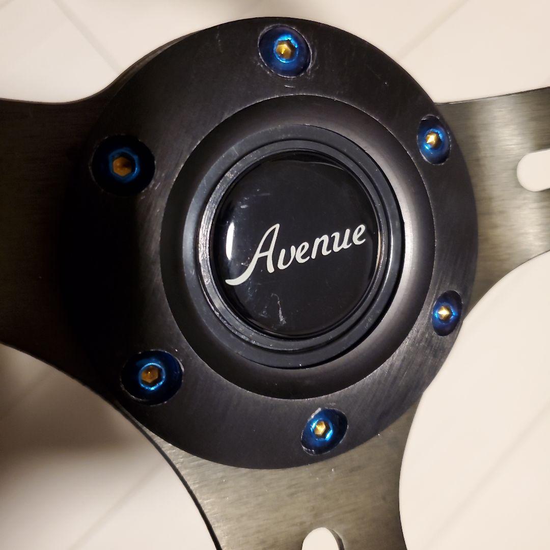 Avenue コンケーブステアリング35パイ バックスキン3スポーク 黒 正規品