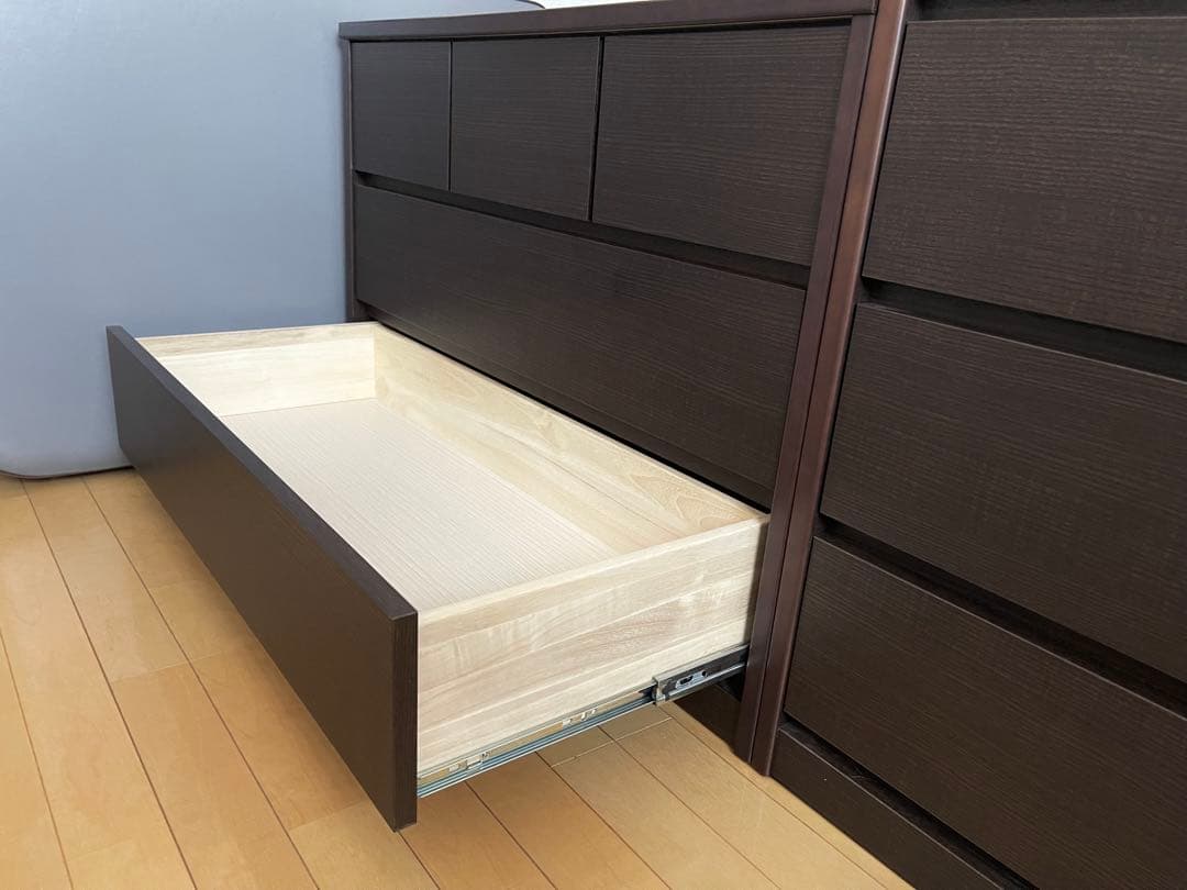 美品•日本製【ディノス】3段チェスト/ 大2•小3❸