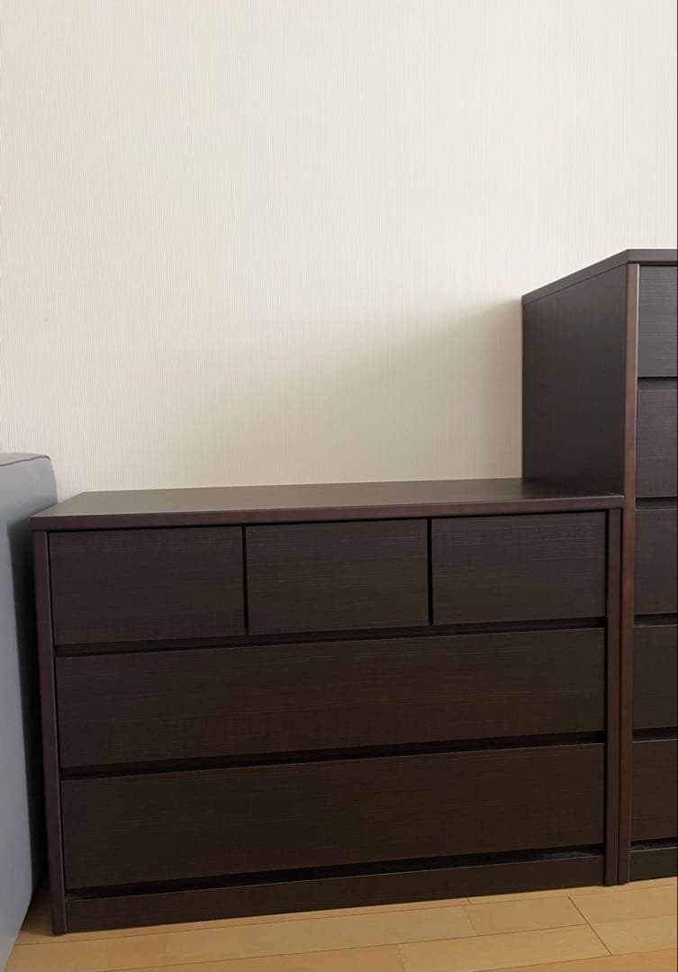 美品•日本製【ディノス】3段チェスト/ 大2•小3❸