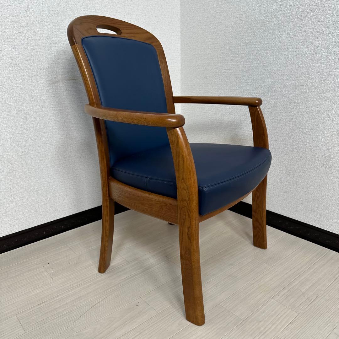 展示品 浜本工芸 HAMAMOTO アームチェア ダイニンチェア レザー※i1※