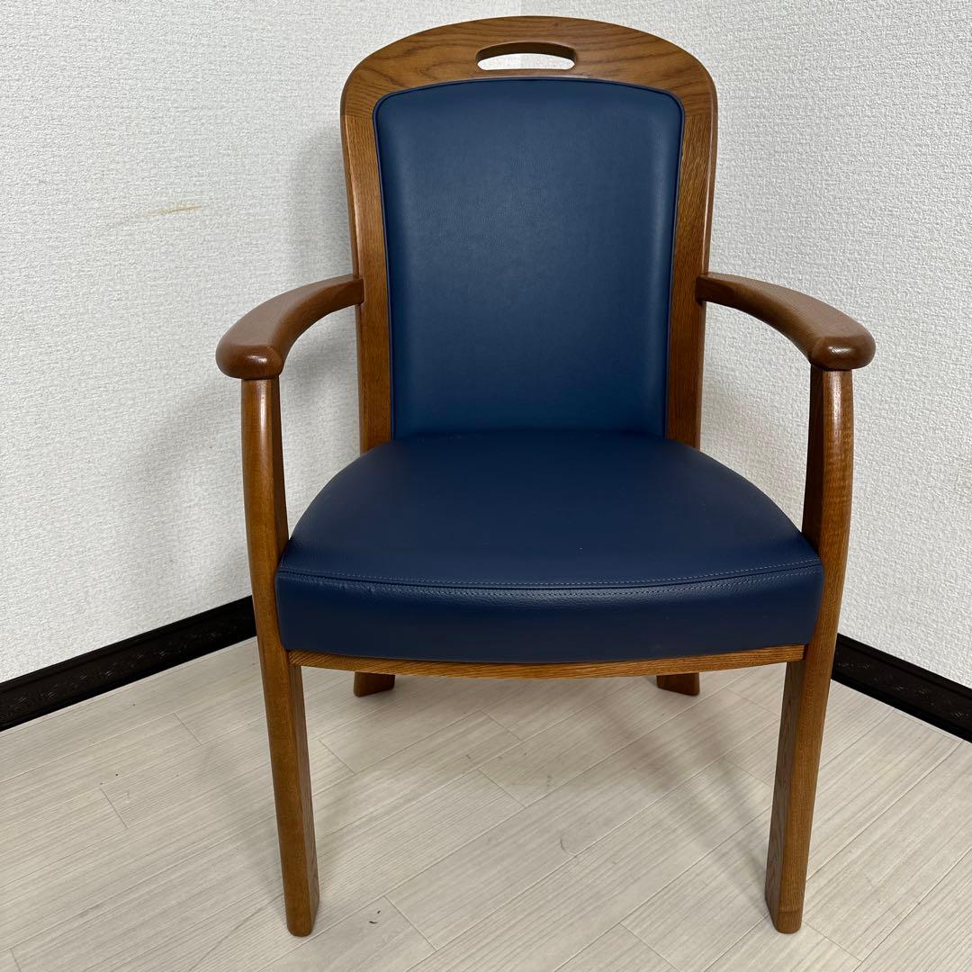 展示品 浜本工芸 HAMAMOTO アームチェア ダイニンチェア レザー※i1※