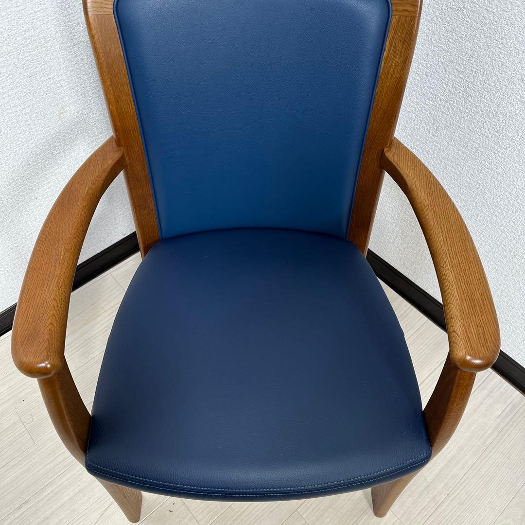 展示品 浜本工芸 HAMAMOTO アームチェア ダイニンチェア レザー※i1※