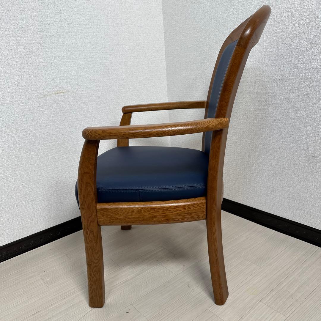 展示品 浜本工芸 HAMAMOTO アームチェア ダイニンチェア レザー※i1※