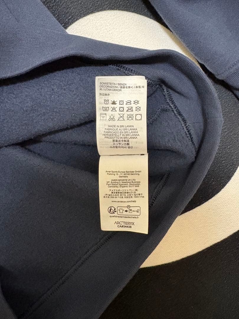 ARC'TERYX エンブレムフリースクルーメンズ ブラックサファイアSサイズ