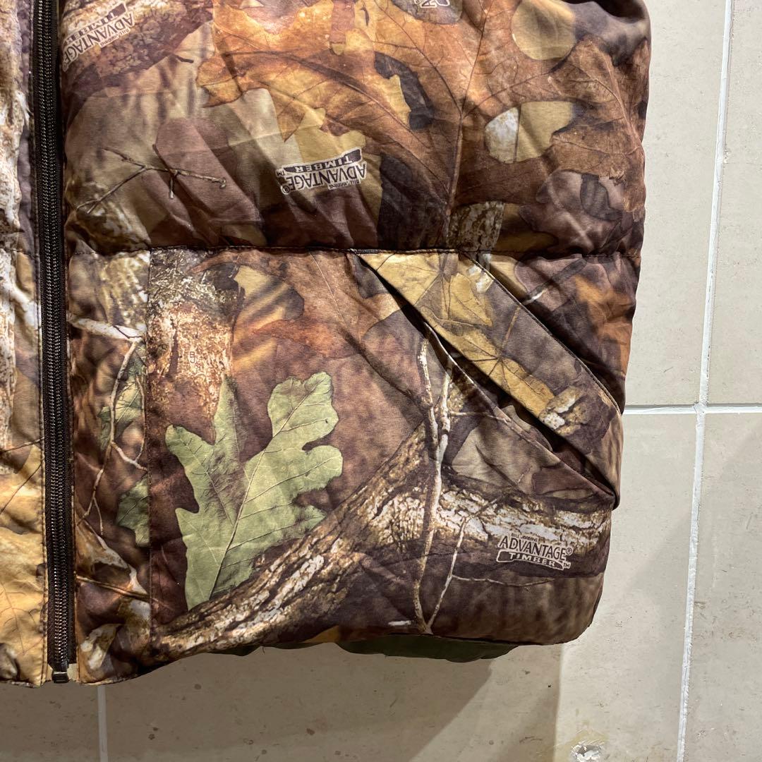 00s L.L.Bean リアルツリー リバーシブル ダウンベスト グリーン