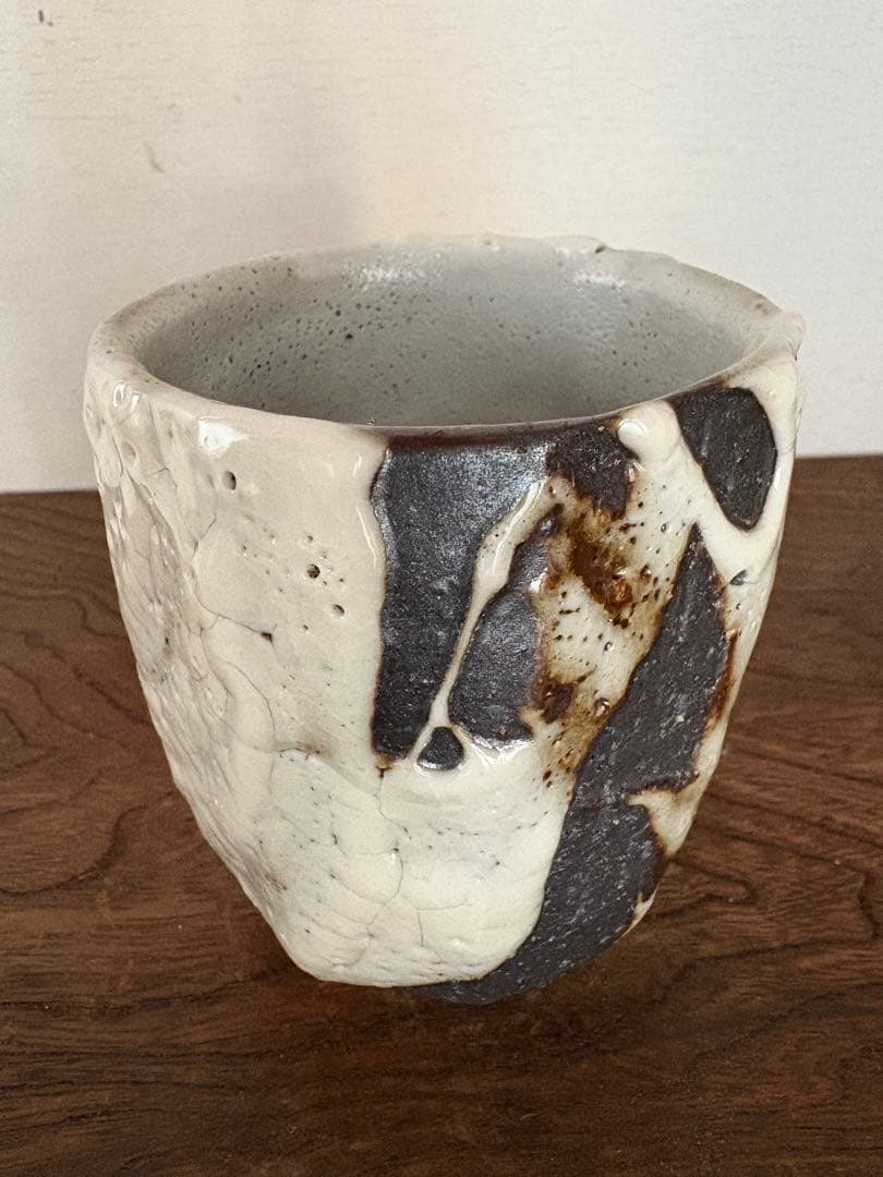 未使用品　松崎健　志埜打掛湯呑　共箱　初窯