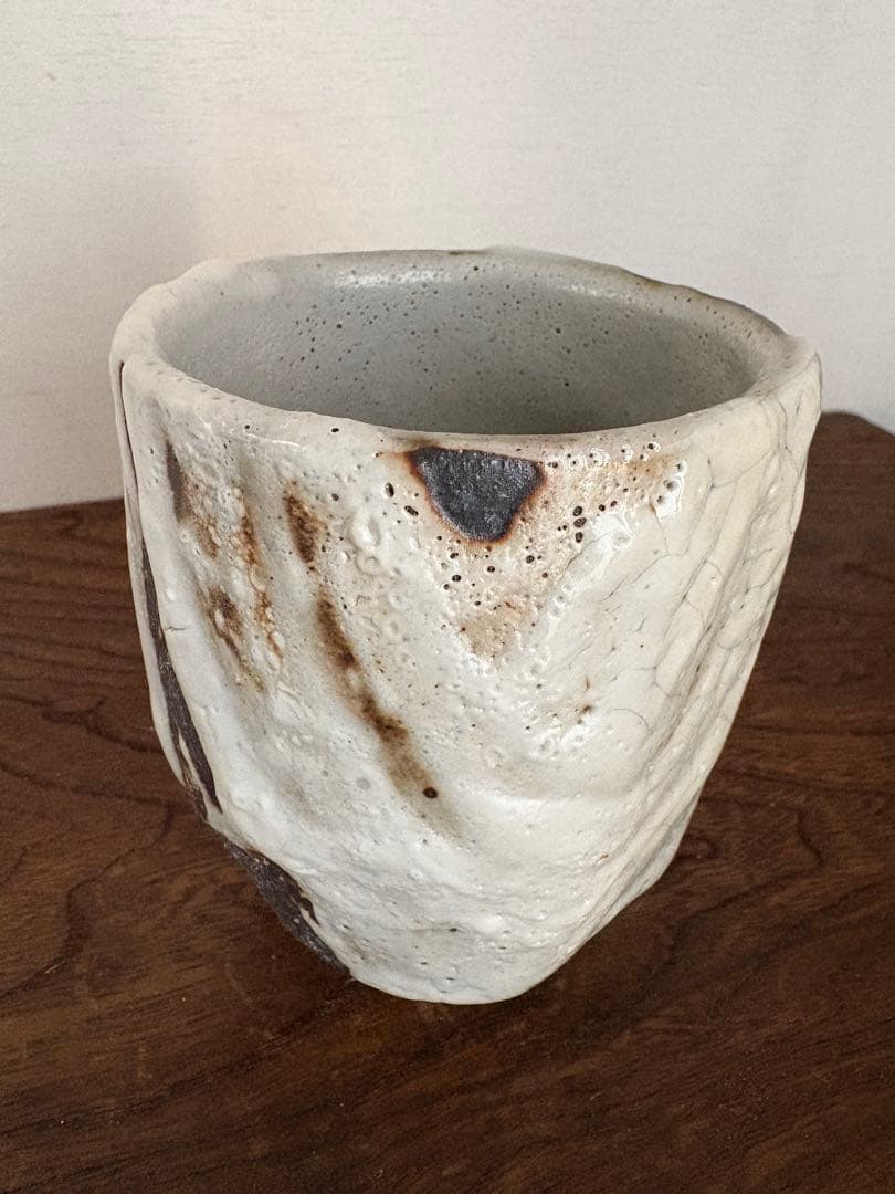 未使用品　松崎健　志埜打掛湯呑　共箱　初窯