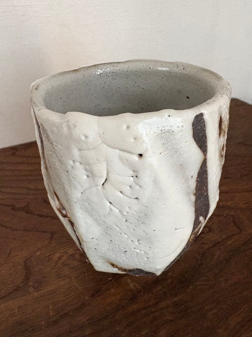 未使用品　松崎健　志埜打掛湯呑　共箱　初窯