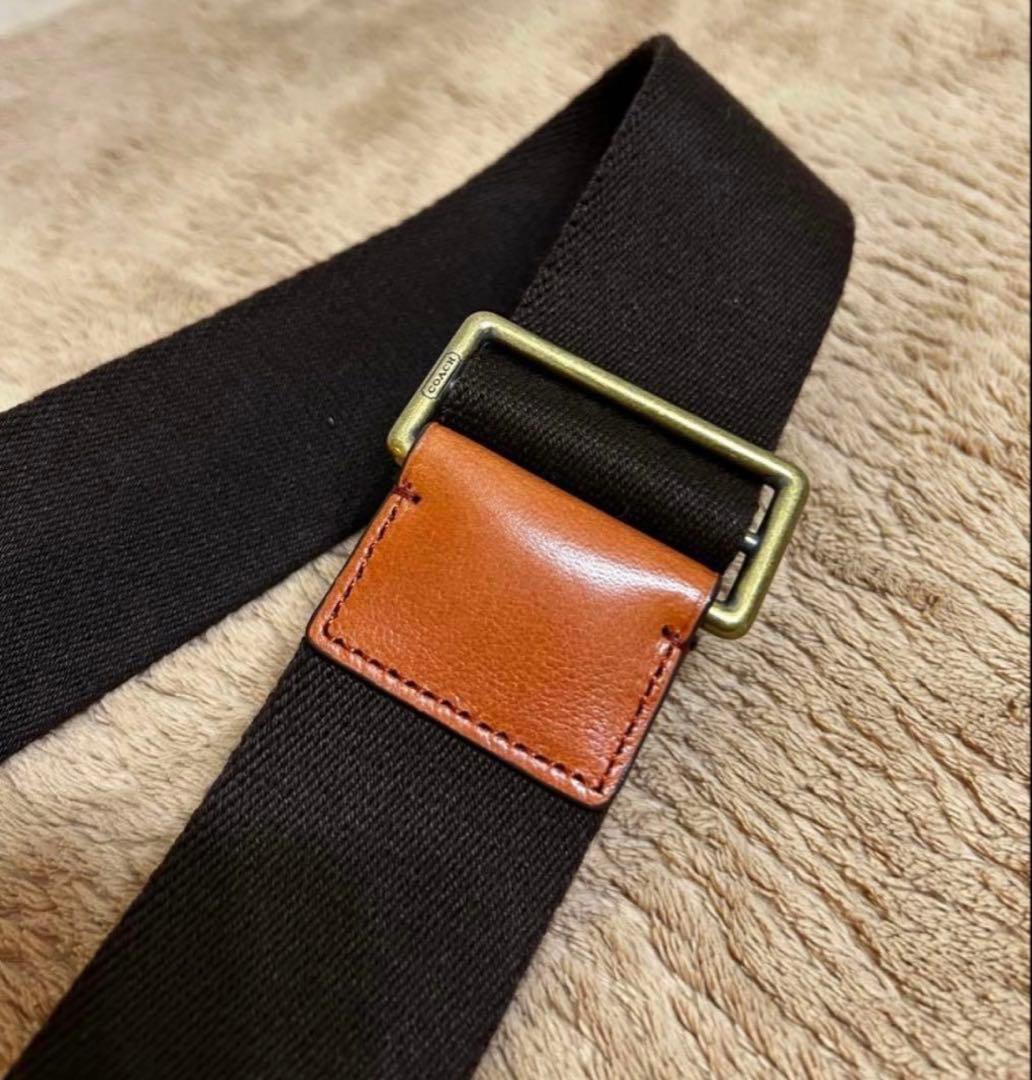 COACH レザーバッグ用 ショルダーストラップ キャンバス ゴールド金具 新品