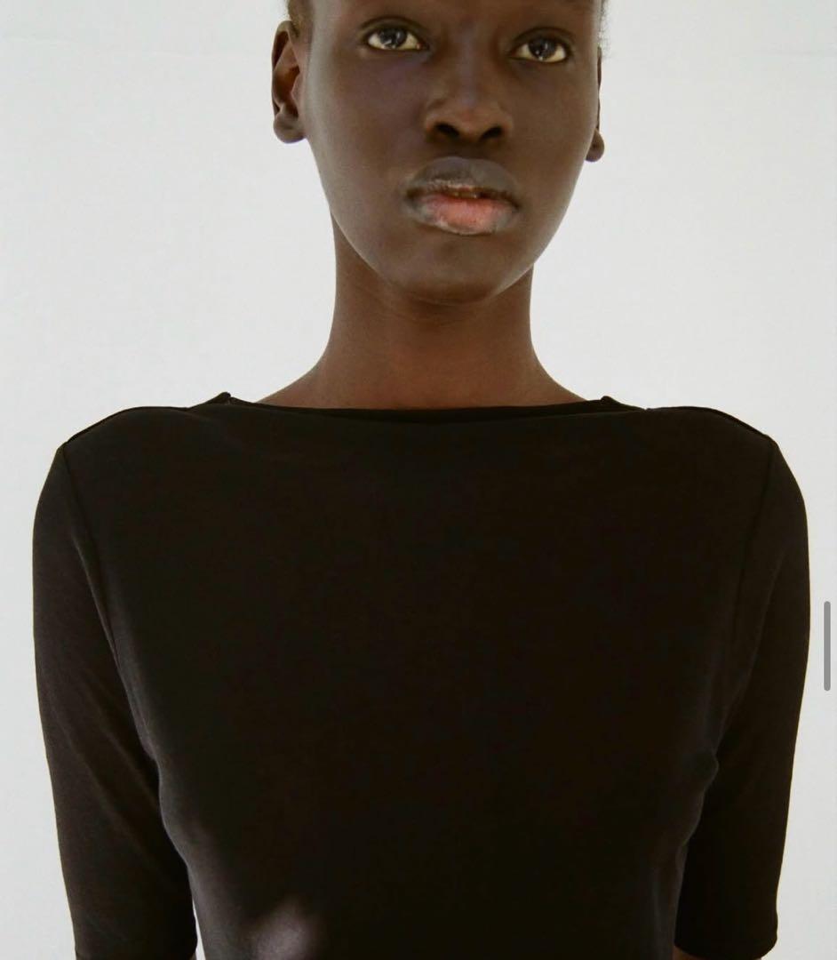 トップス enof sheer cotton back open top 25ss