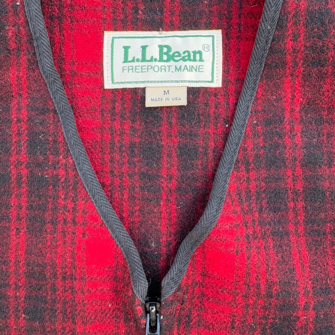 こうた　USA製 70s L.L.Bean ウールベスト チェック 赤黒