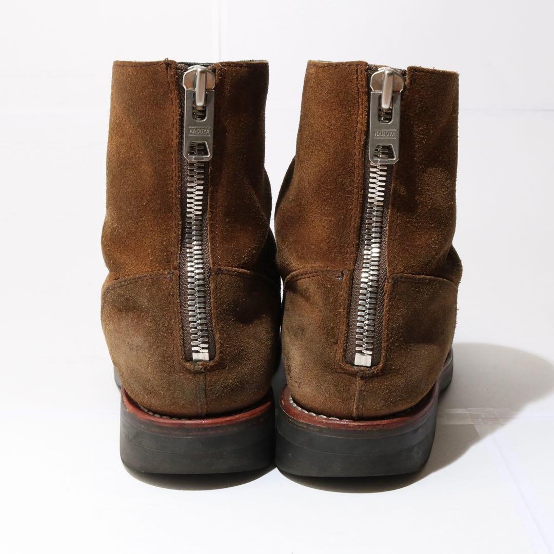 KADOYA エレファンタス バックジップブーツ スエード ビブラムソール E