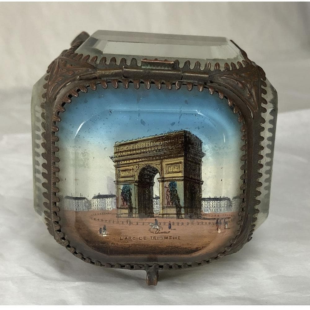 e2768 ガラス ミニ アクセサリーケース 古硝子 指輪ケース