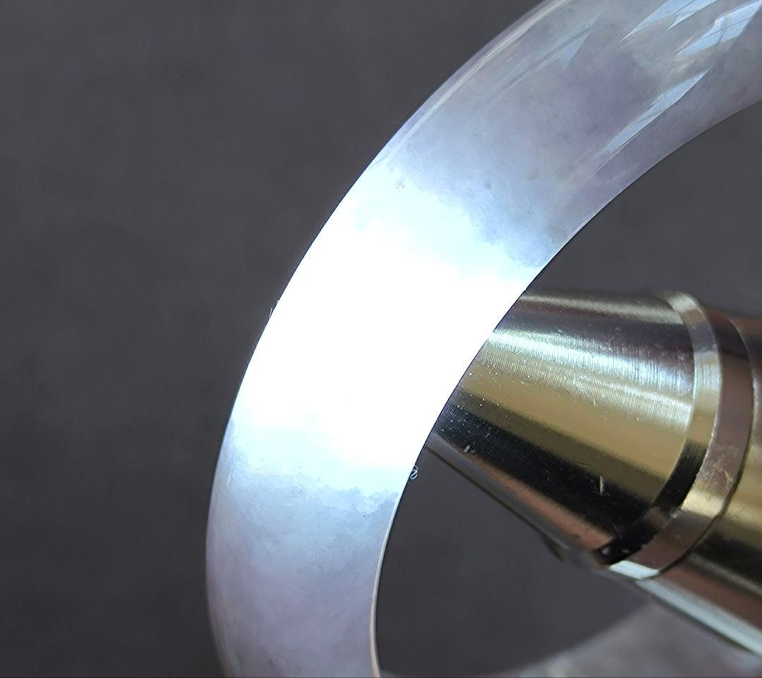 【日本鑑別書付】ミャンマー産ラベンダー本翡翠のバングル（内径61ミリ弱）5793