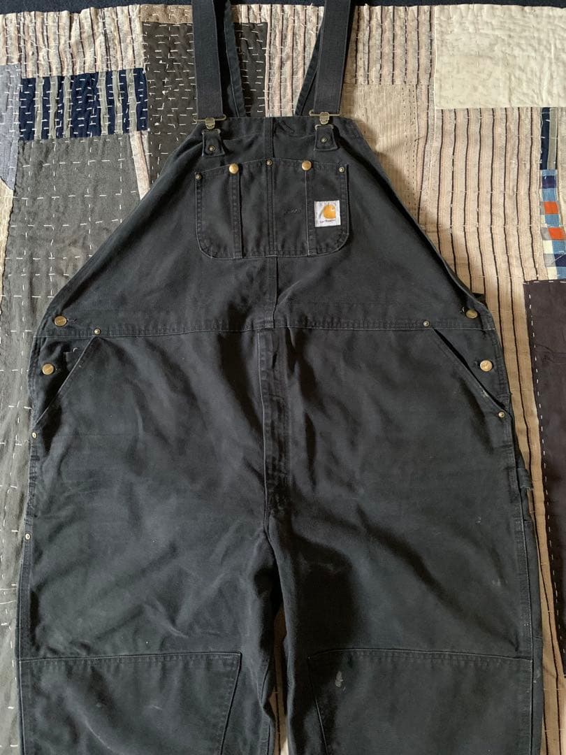 90s 00s carhartt vtg ブラック ダブルニー オーバーオール