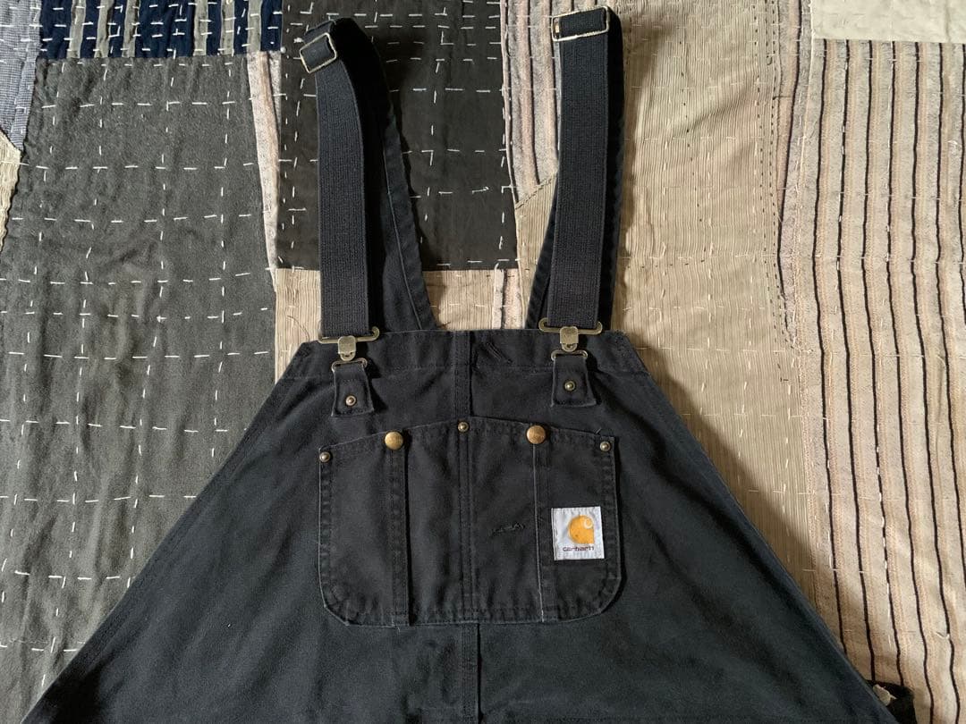 90s 00s carhartt vtg ブラック ダブルニー オーバーオール