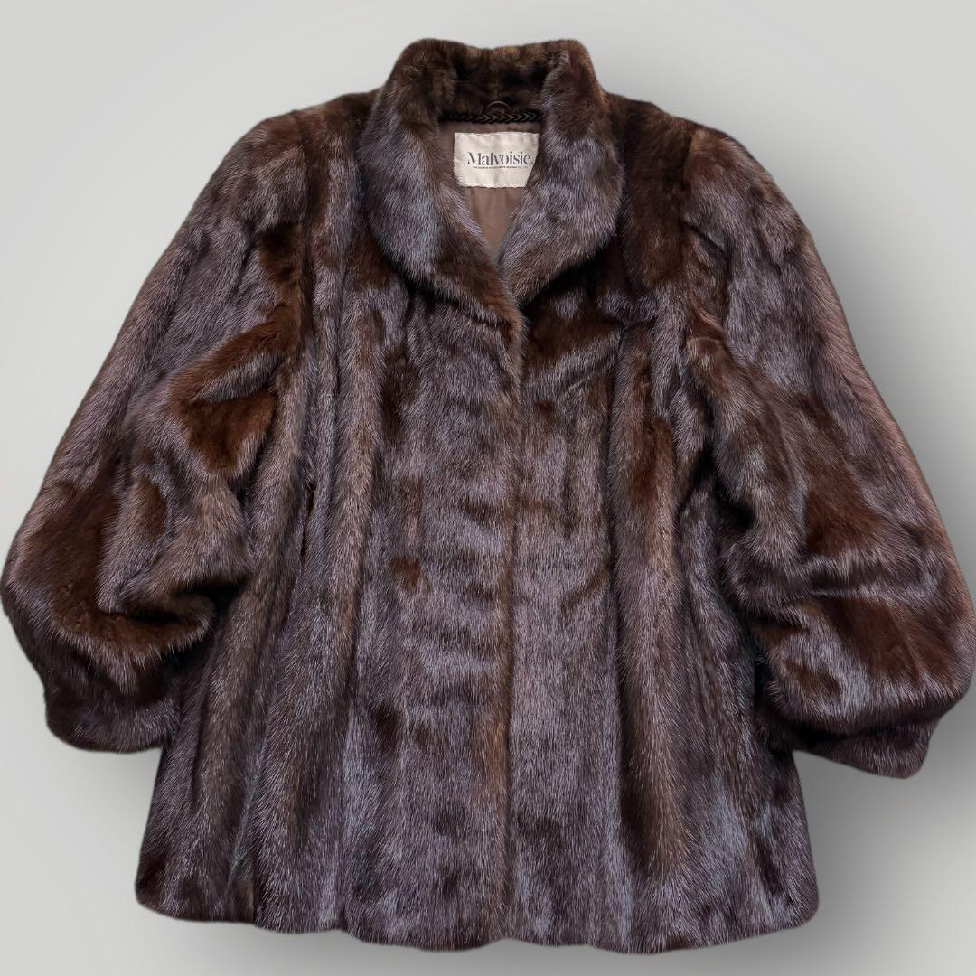 本毛皮☆ミンク MINK ファーコート なめし柔らか◎ 毛艶◎ ふかふか 茶系