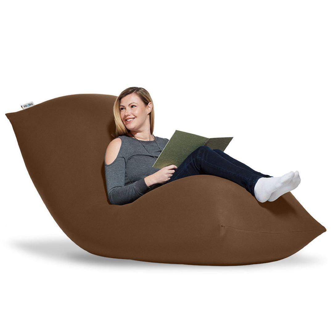 ブラウン ビーズクッション 流線型