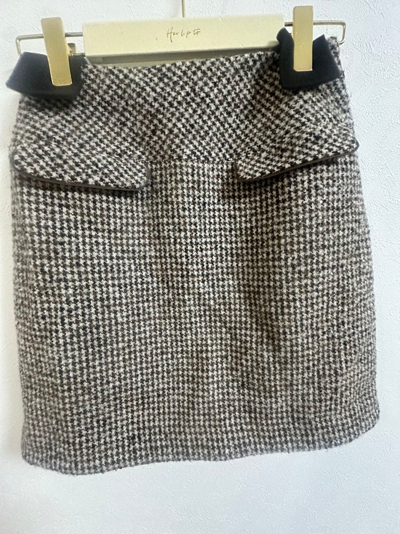 スカート herlipto Hemingway Check Tweed Skirt