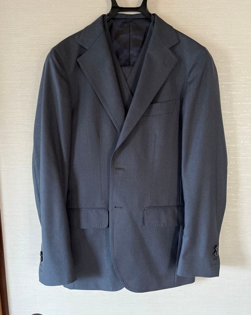 イタリア製エルメネジルドゼニアトラベラー英国製ドーメル 三揃スーツオールシーズン