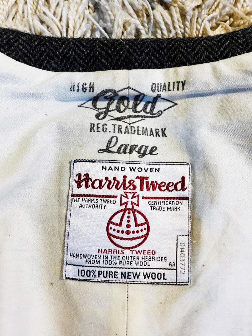 東洋GOLDハリスツィードLベストoldjoeブラックサイン ナイジェルケーボン