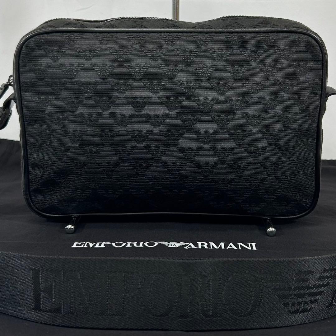 【極美品】エンポリオアルマーニ イーグルロゴ ショルダーバッグ ナイロン 黒