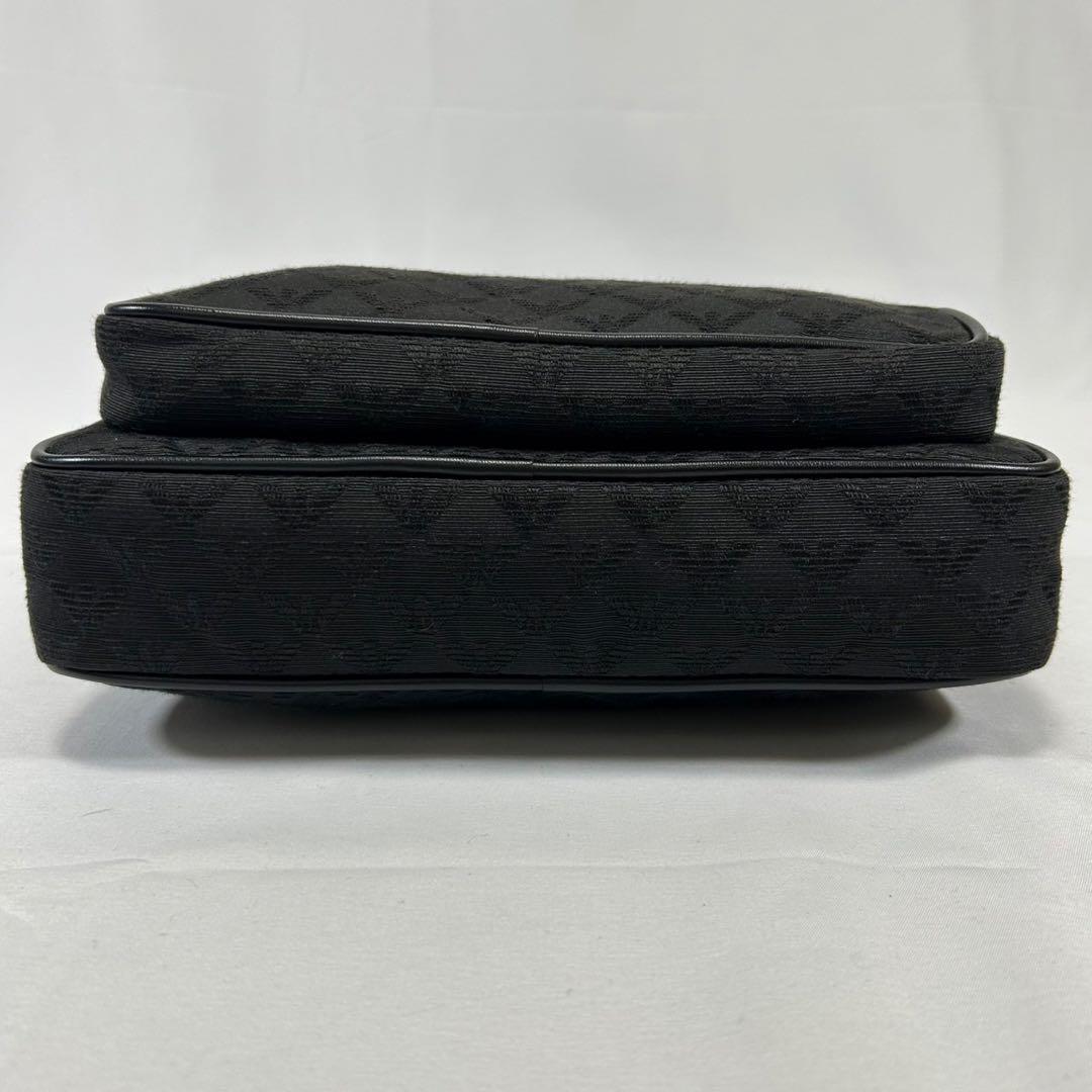 【極美品】エンポリオアルマーニ イーグルロゴ ショルダーバッグ ナイロン 黒