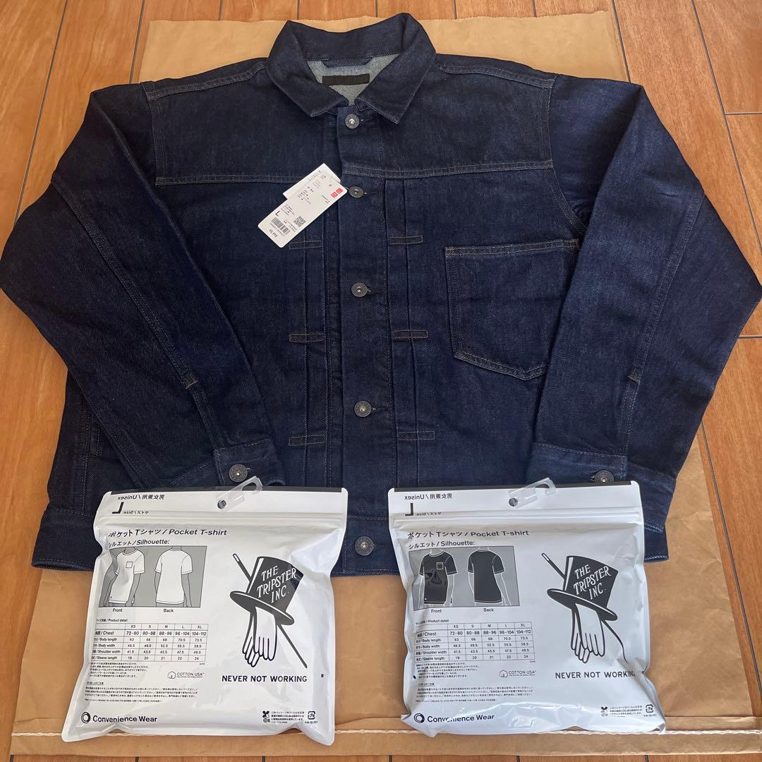 未使用品　ユニクロ　トラッカージャケットとトリップスターTシャツ白黒のセット売り