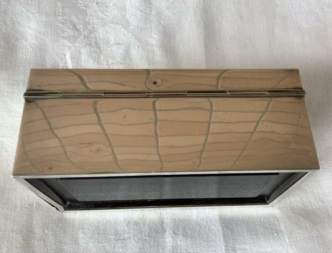 銀製 宝石箱 silver950 鍵付 唐草紋様手彫り 骨董品