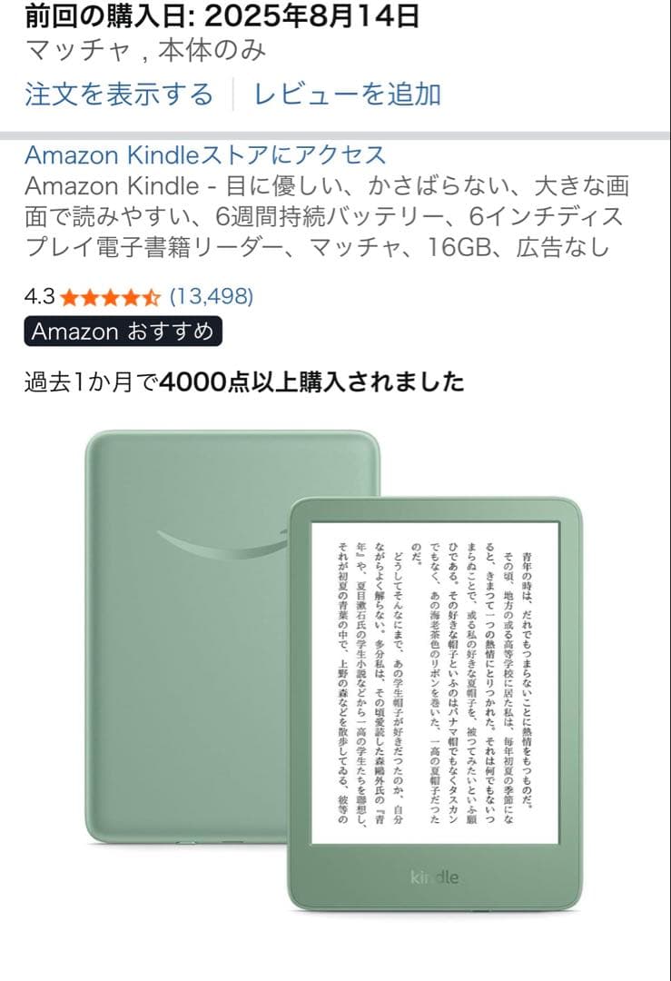 美品New Kindle 第11世代 2024年 16GB 広告なし