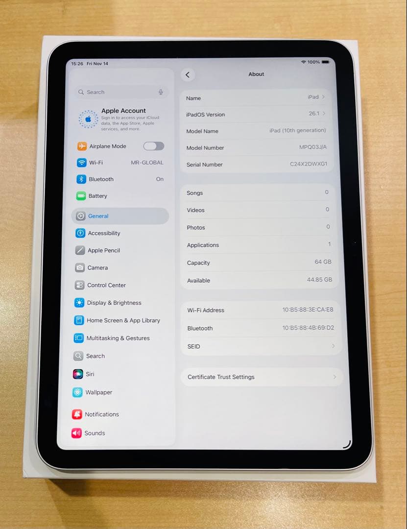 超美品iPad第10世代64GB Wi-Fiモデル10.9 インチ