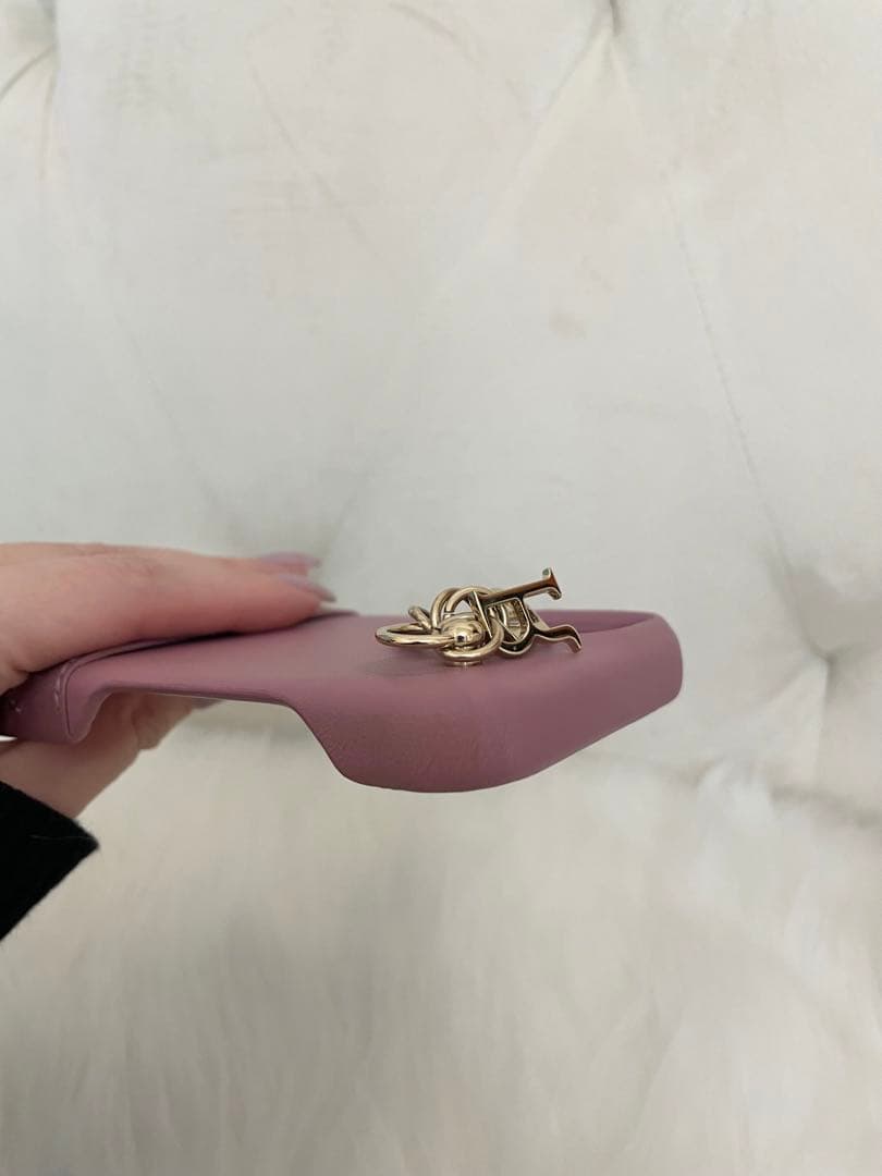 専用 ディオール iPhoneケース13 14 カナージュ チャーム ピンク