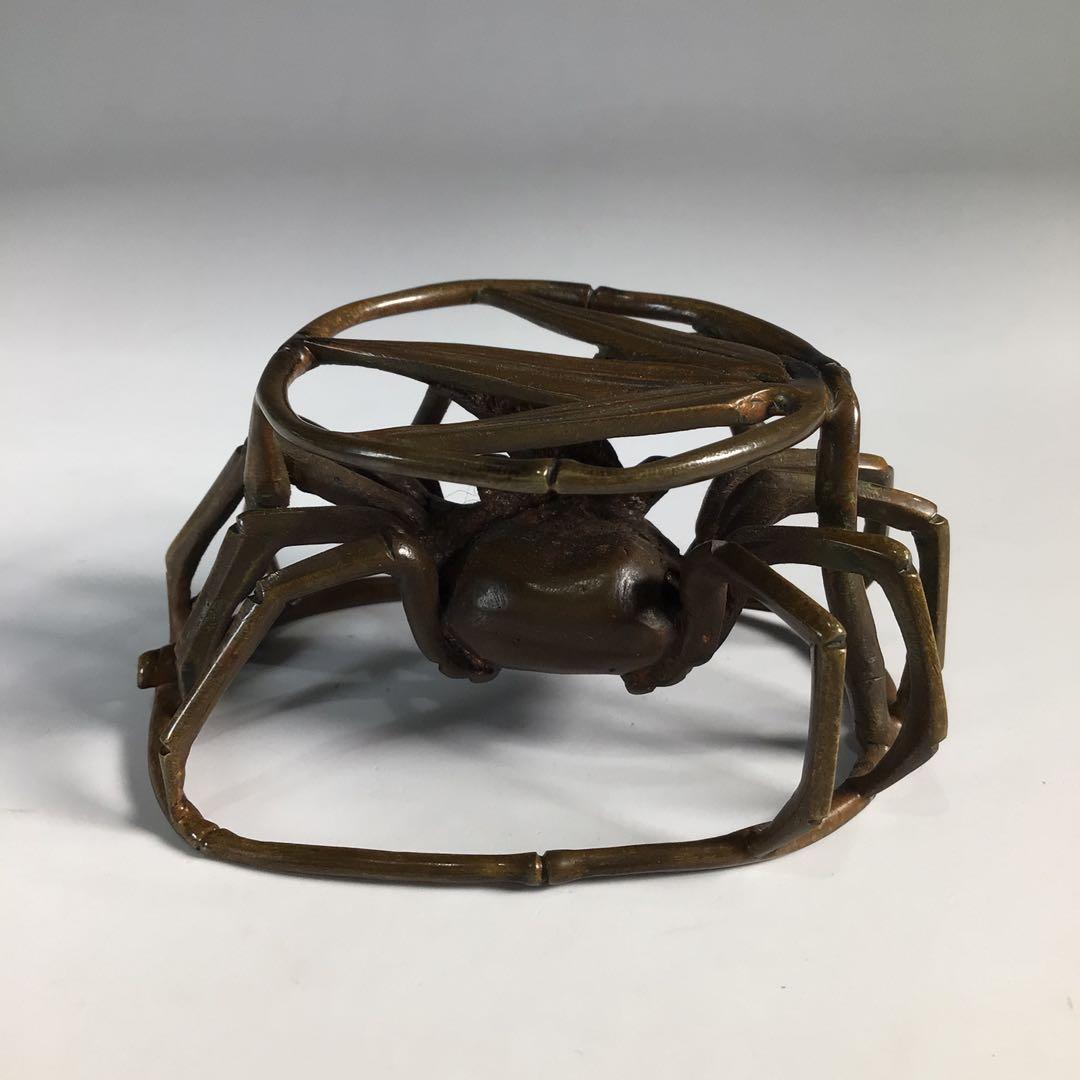 Ｍ９３２　蓋置　『銅製』『作家物』『笹蟹蓋置』　共箱　茶道具